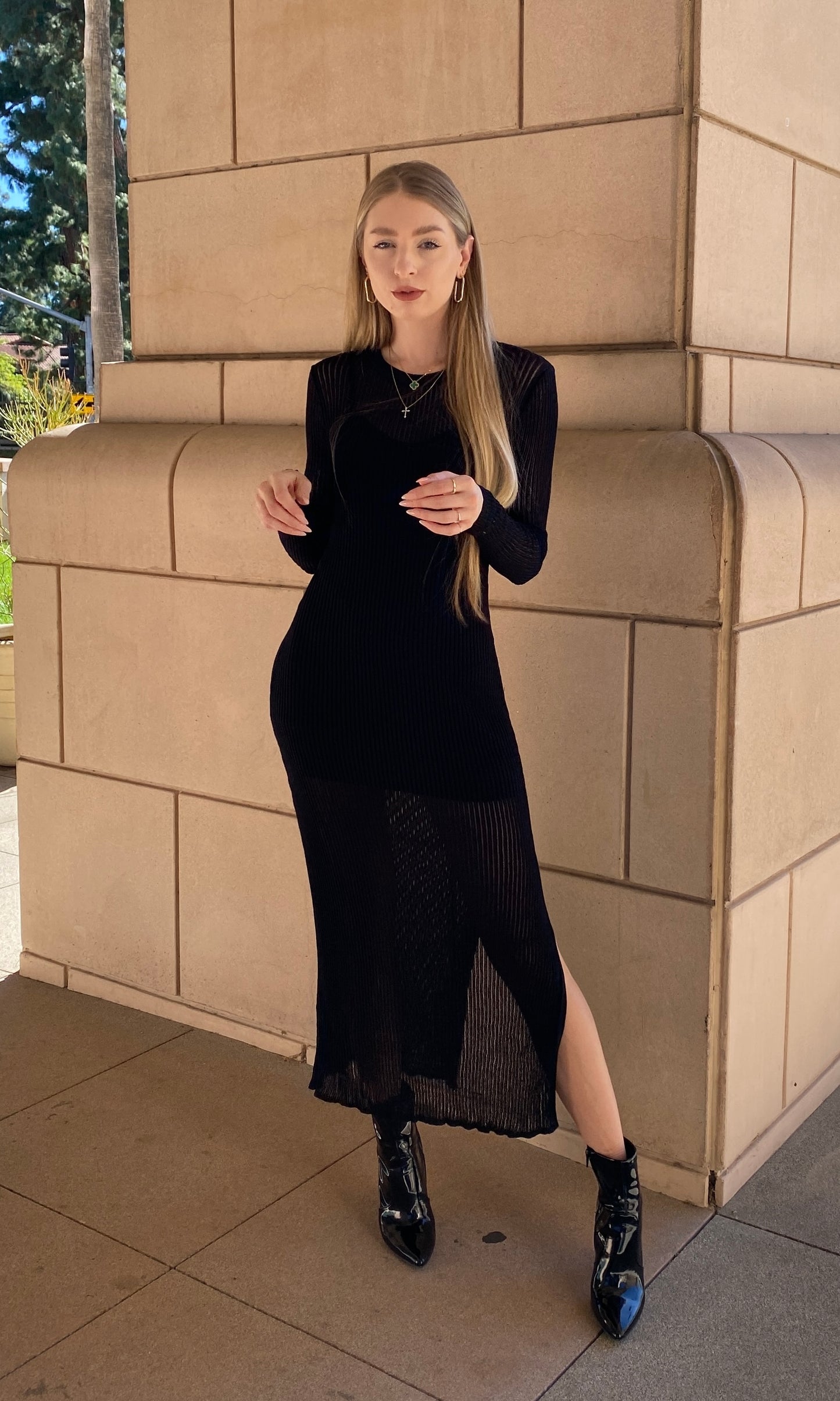 Sheer Knit Dress