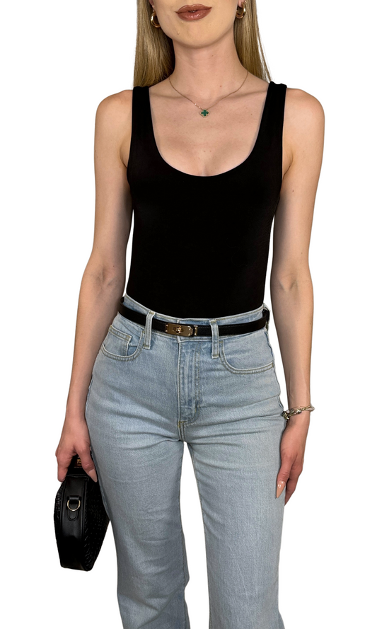 Double layer cami bodysuit made from breathable, lightweight, and durable fabric with stretch for a snug, comfortable all-day fit.