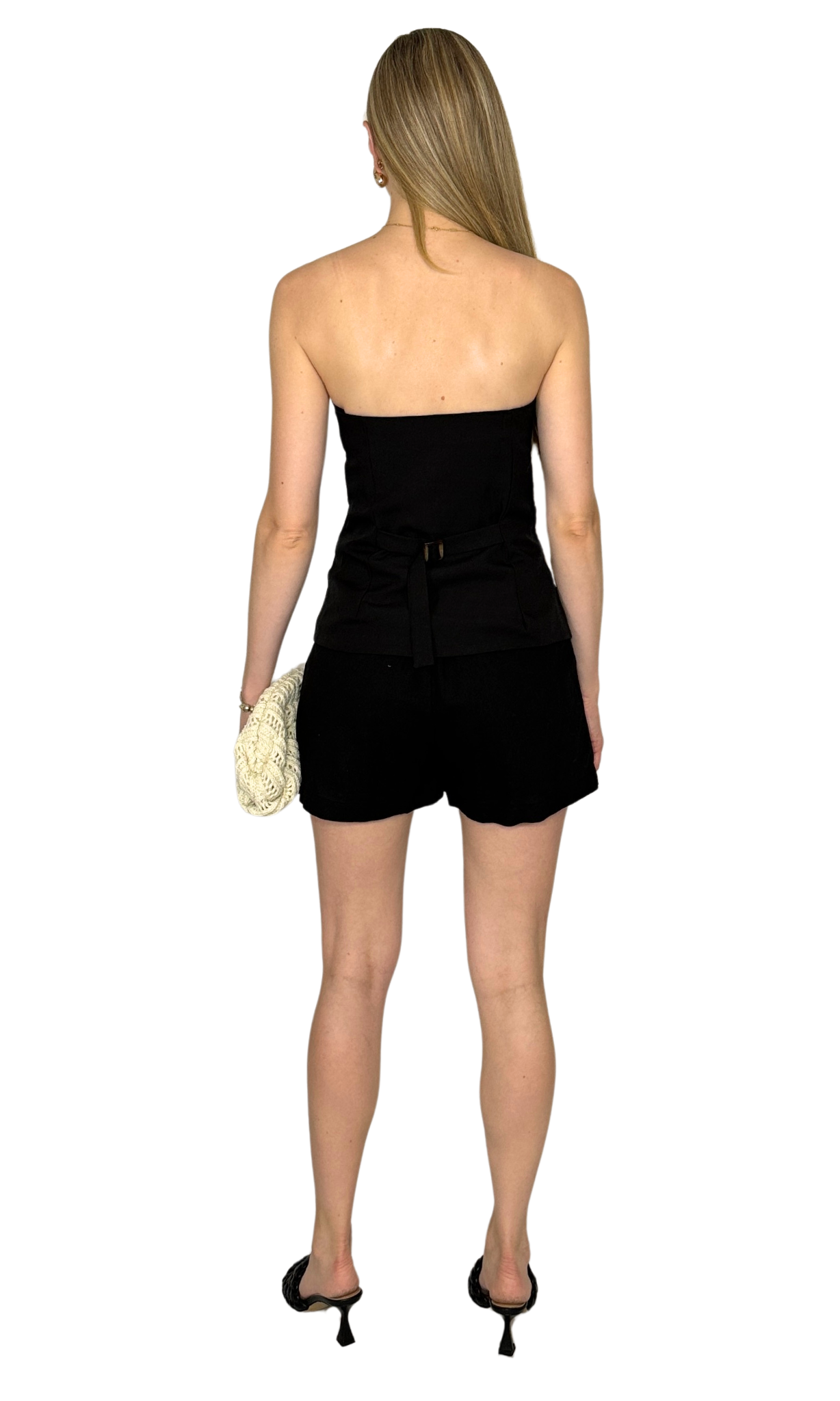 Women's high-waisted linen blend shorts with front pleats, belt loops, and wide leg fit – breathable summer style with pockets and back elastic waistband