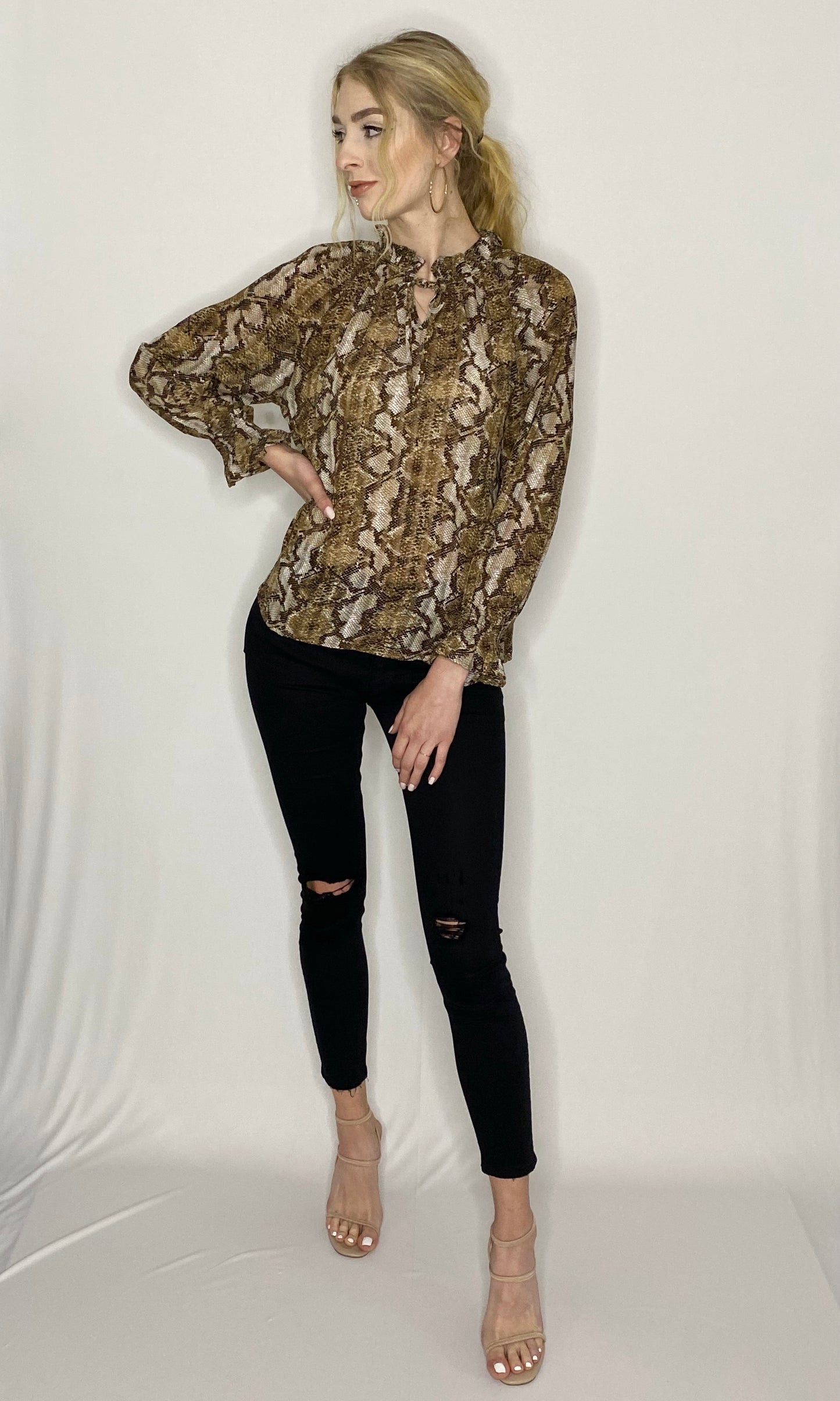 Steph Snakeskin Top
