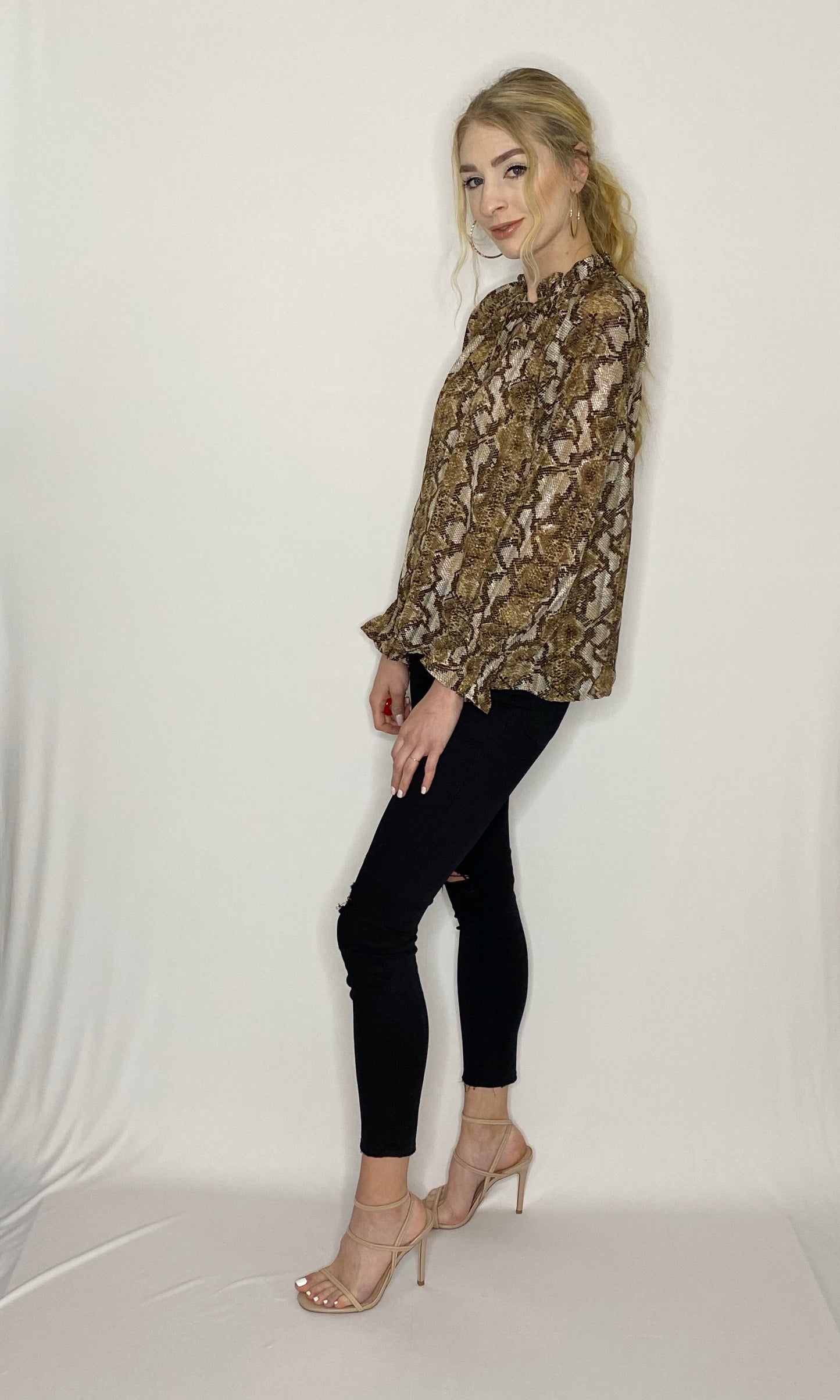 Steph Snakeskin Top