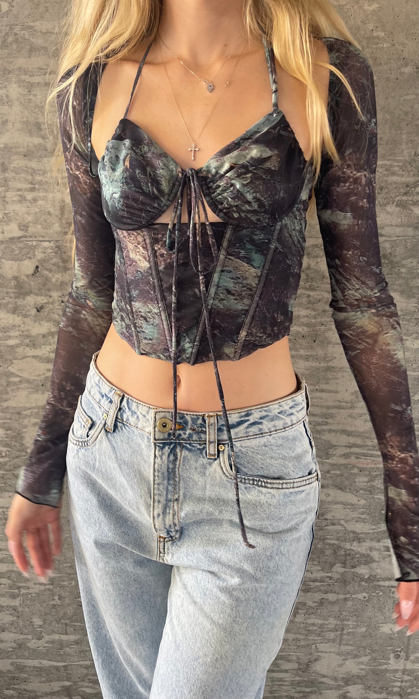 Poppy Printed Corset Top