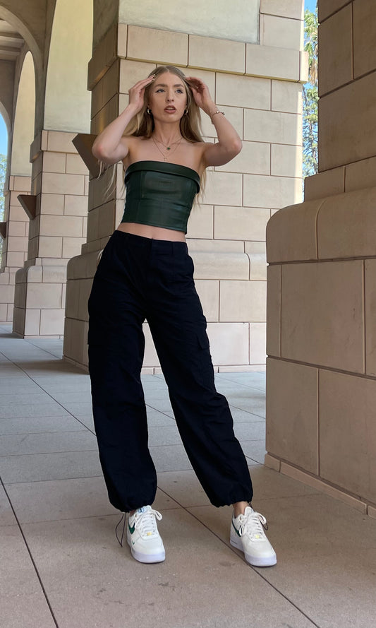 Grace Faux Leather Top